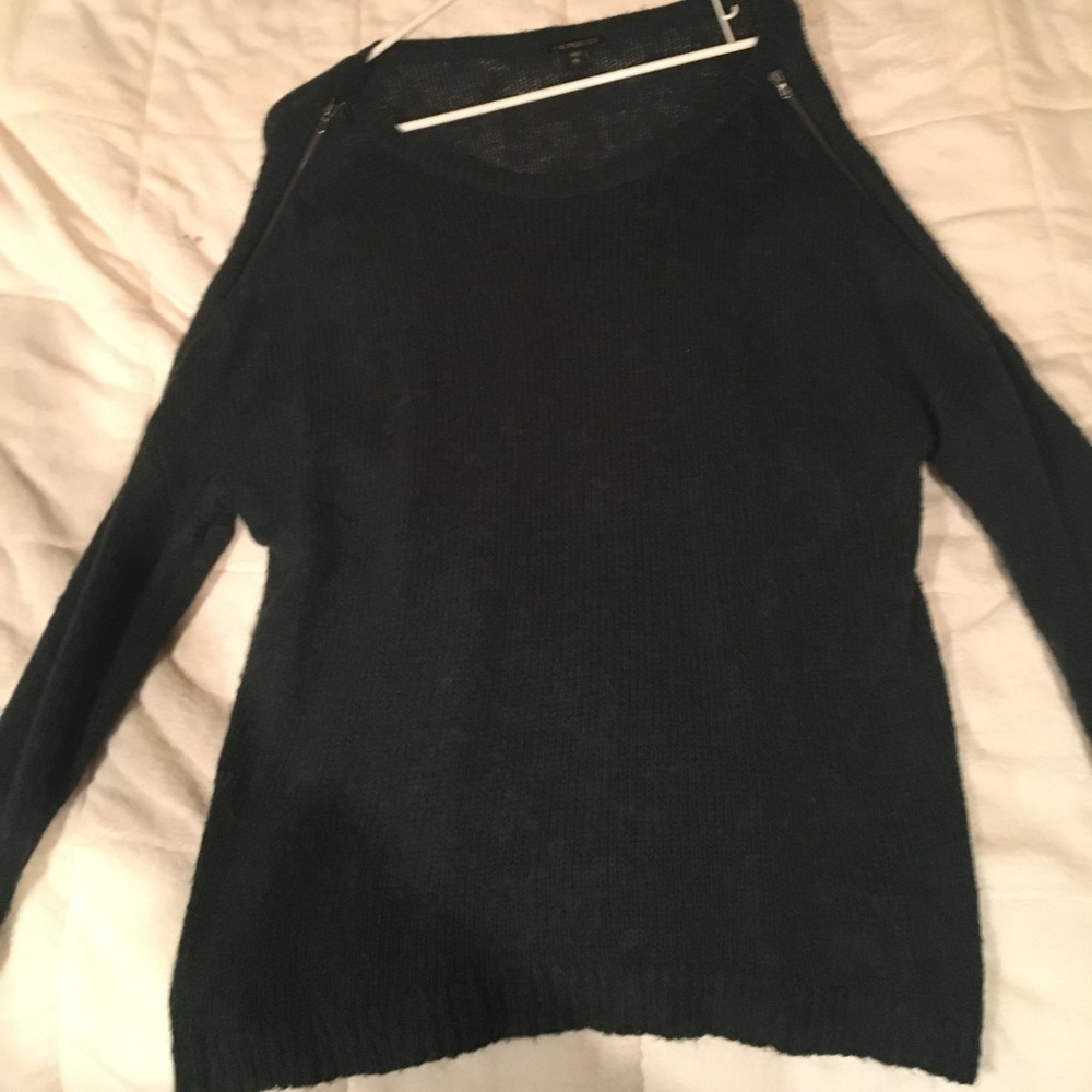 Express sweater with zipper cold shoulder